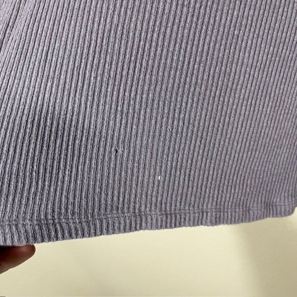 SABLYN Top Womens Medium Ribbed Long Sleeve Shirt Boxy Gray FLAW - Picture 6 of 6